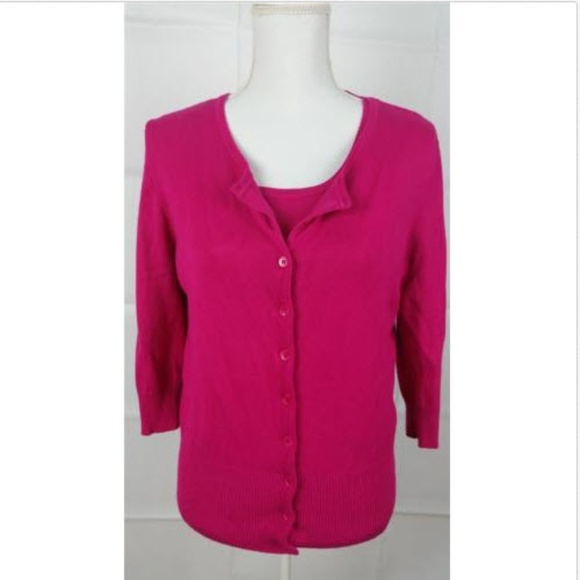 Jillian Nicole Sweaters - Jillian Nicole 2 piece pink button Cardigan Large